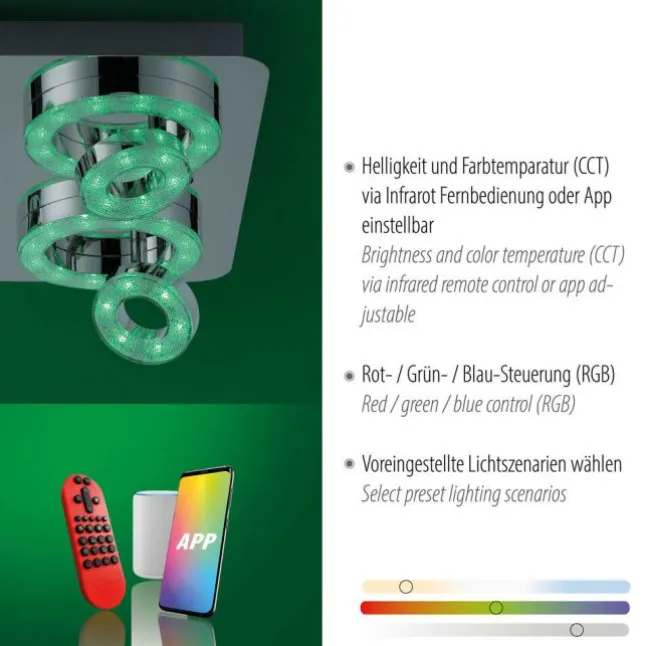 LED-Deckenleuchte, Smart-Home, Lichtfarbsteuerung, Farbwechsel, dimmbar