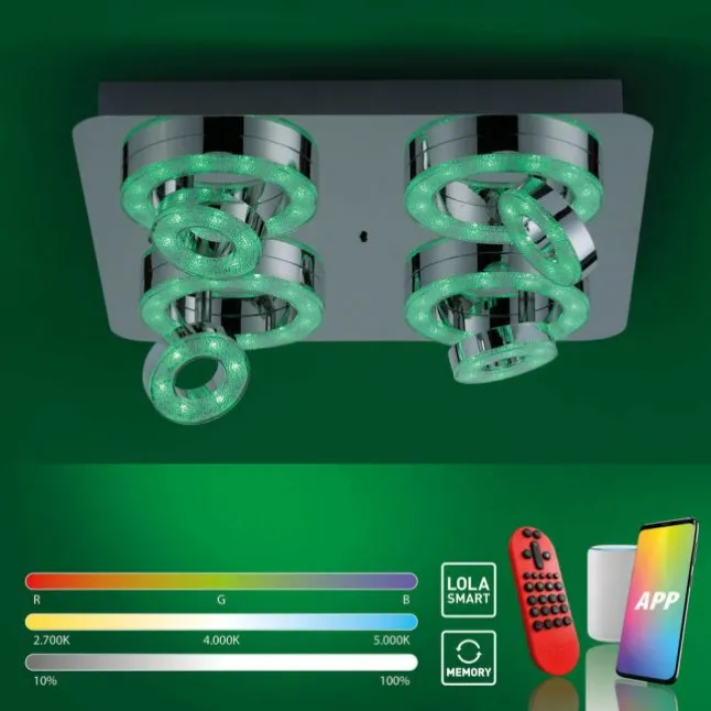 LED-Deckenleuchte, Smart-Home, Lichtfarbsteuerung, Farbwechsel, dimmbar