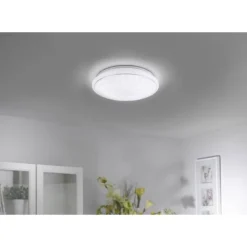 LED-Deckenleuchte, Smart Home fähig, RGB+W, Kristalloptik, Fernbedienung, CCT
