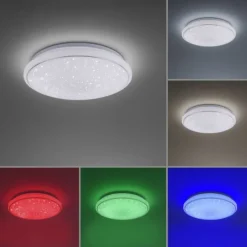 LED-Deckenleuchte, Smart Home fähig, RGB+W, Kristalloptik, Fernbedienung, CCT