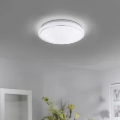 LED-Deckenleuchte, Smart Home fähig, RGB+W, Kristalloptik, Fernbedienung, CCT