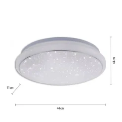 LED-Deckenleuchte, Smart Home fähig, RGB+W, Kristalloptik, Fernbedienung, CCT