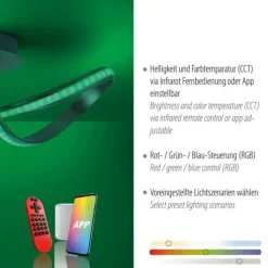 LED Deckenleuchte Smart-Home, Lichtfarbsteuerung, Farbwechsel, dimmbar