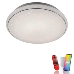 LED Deckenleuchte, Smart Home fähig, RGB+W, Fernbedienung, Sternenhimmeloptik