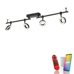 LED Deckenleuchte Smarthome schwarz dimmbar Fernbedienung App