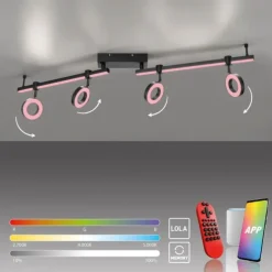 LED Deckenleuchte Smarthome schwarz dimmbar Fernbedienung App