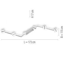 LED-Deckenleuchte, Smart Home, LOLAsmart, CCT, RGB, dimmbar, Fernbedienung, 6-flammig