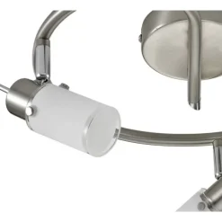 LED-Deckenleuchte, Stahl, blendfrei, satiniertes Glas, Ø 39cm, Strahler