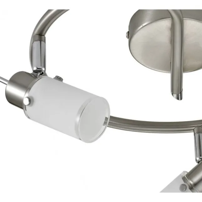 LED-Deckenleuchte, Stahl, blendfrei, satiniertes Glas, Ø 39cm, Strahler