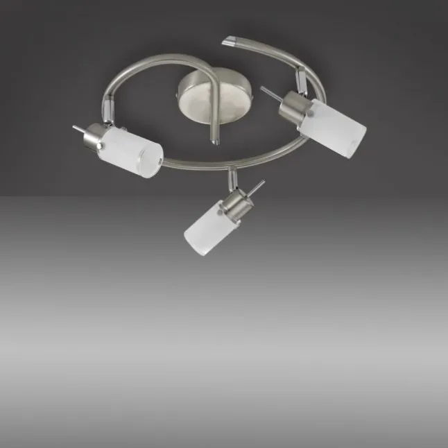LED-Deckenleuchte, Stahl, blendfrei, satiniertes Glas, Ø 39cm, Strahler