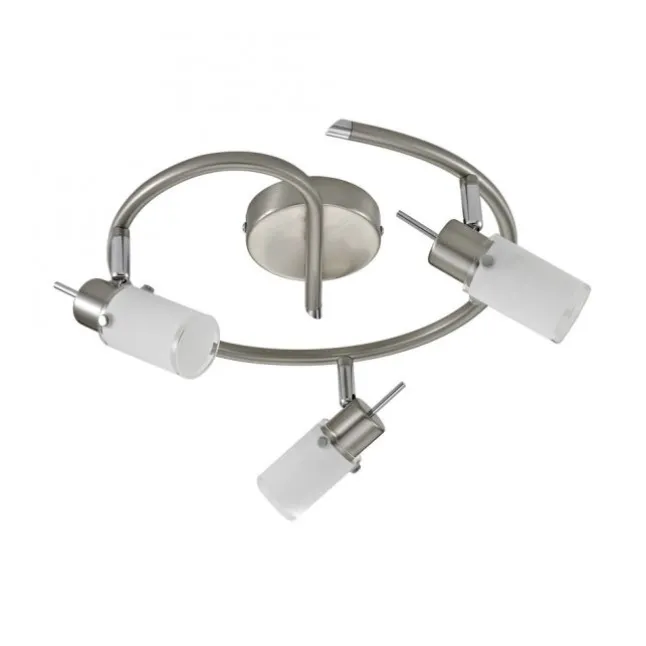 LED-Deckenleuchte, Stahl, blendfrei, satiniertes Glas, Ø 39cm, Strahler