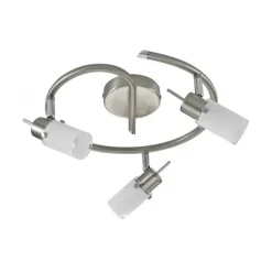 LED-Deckenleuchte, Stahl, blendfrei, satiniertes Glas, Ø 39cm, Strahler