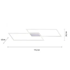 LED Deckenleuchte, stahlfaben, inkl. Dimmfunktion, Memory Funktion, modern