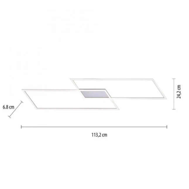 LED Deckenleuchte, stahlfaben, inkl. Dimmfunktion, Memory Funktion, modern