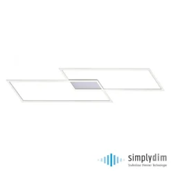 LED Deckenleuchte, stahlfaben, inkl. Dimmfunktion, Memory Funktion, modern