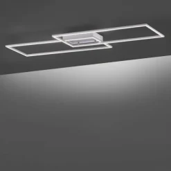 LED Deckenleuchte, stahlfaben, inkl. Dimmfunktion, Memory Funktion, modern
