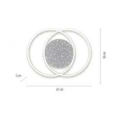 LED-Deckenleuchte, stahlfarben, Fernbdienung, dimmbar, CCT