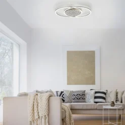 LED-Deckenleuchte, stahlfarben, Fernbdienung, dimmbar, CCT
