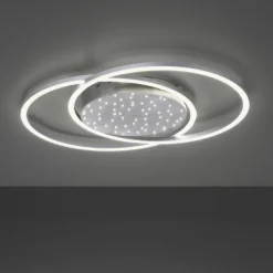 LED-Deckenleuchte, stahlfarben, Fernbdienung, dimmbar, CCT