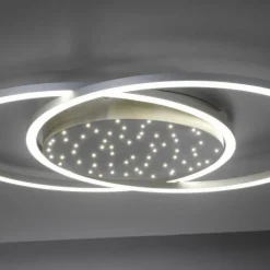 LED-Deckenleuchte, stahlfarben, Fernbdienung, dimmbar, CCT