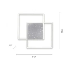 LED-Deckenleuchte, stahlfarben, Fernbdienung, dimmbar, CCT