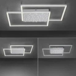 LED-Deckenleuchte, stahlfarben, Fernbdienung, dimmbar, CCT