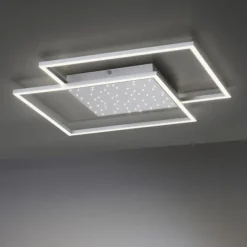 LED-Deckenleuchte, stahlfarben, Fernbdienung, dimmbar, CCT