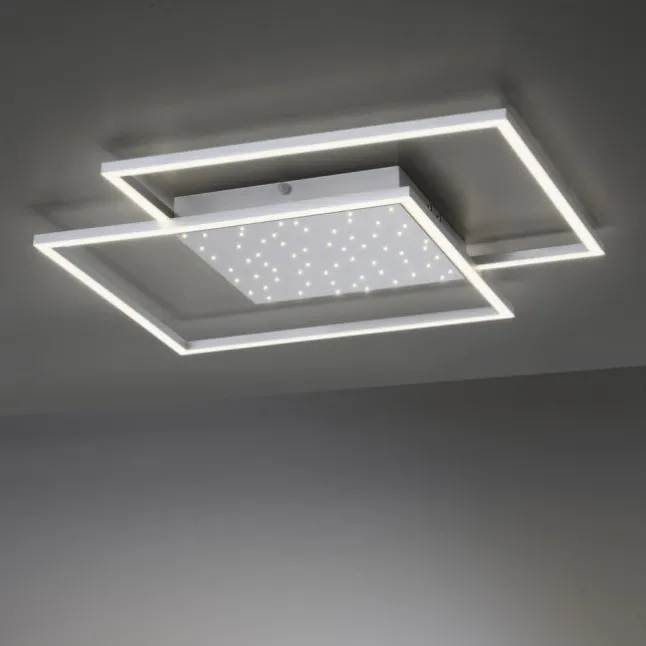 LED-Deckenleuchte, stahlfarben, Fernbdienung, dimmbar, CCT