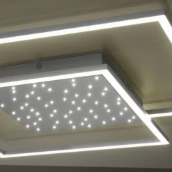 LED-Deckenleuchte, stahlfarben, Fernbdienung, dimmbar, CCT