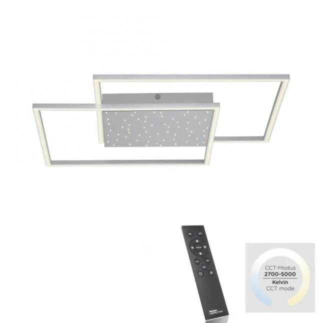 LED-Deckenleuchte, stahlfarben, Fernbdienung, dimmbar, CCT