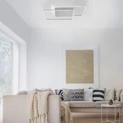 LED-Deckenleuchte, stahlfarben, Fernbdienung, dimmbar, CCT