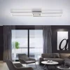 LED Deckenleuchte, stahlfarben, dimmbar, CCT, modern, 110cm lang