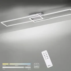 LED Deckenleuchte, stahlfarben, dimmbar, CCT, modern, 110cm lang