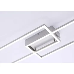LED Deckenleuchte, stahlfarben, dimmbar, CCT, modern, 110cm lang