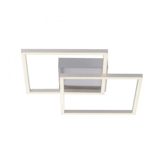 LED Deckenleuchte, stahlfarben, quadratisch, modern, energiesparend