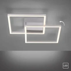 LED Deckenleuchte, stahlfarben, quadratisch, modern, energiesparend