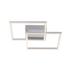 LED Deckenleuchte, stahlfarben, quadratisch, modern, energiesparend