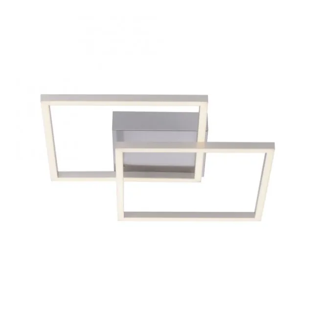 LED Deckenleuchte, stahlfarben, quadratisch, modern, energiesparend