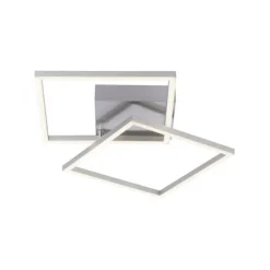 LED Deckenleuchte, stahlfarben, quadratisch, modern, energiesparend