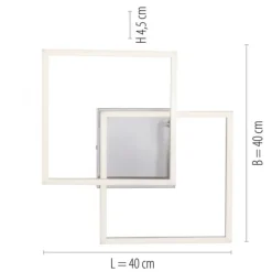 LED Deckenleuchte, stahlfarben, quadratisch, modern, energiesparend