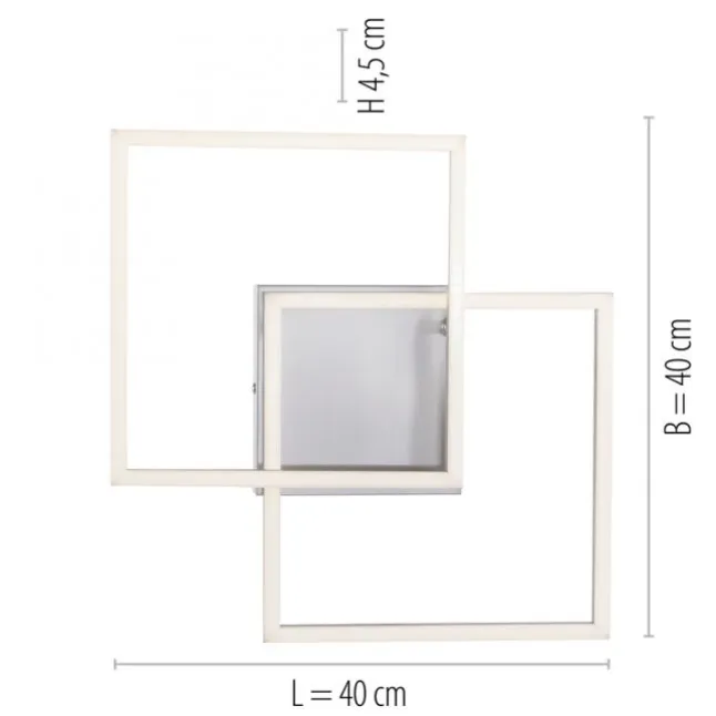LED Deckenleuchte, stahlfarben, quadratisch, modern, energiesparend