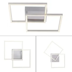LED Deckenleuchte, stahlfarben, quadratisch, modern, energiesparend