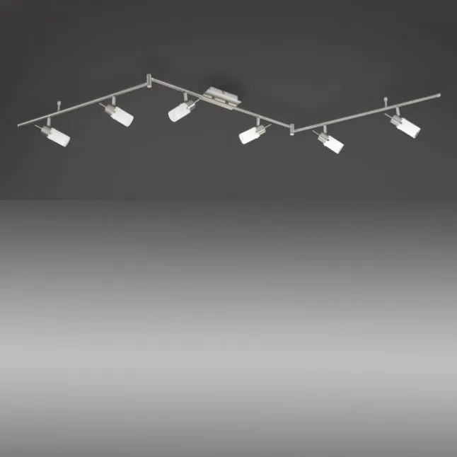 LED-Deckenleuchte, stahlfarben, 6-flammig, verstellbar, GU10