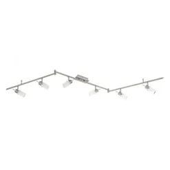 LED-Deckenleuchte, stahlfarben, 6-flammig, verstellbar, GU10
