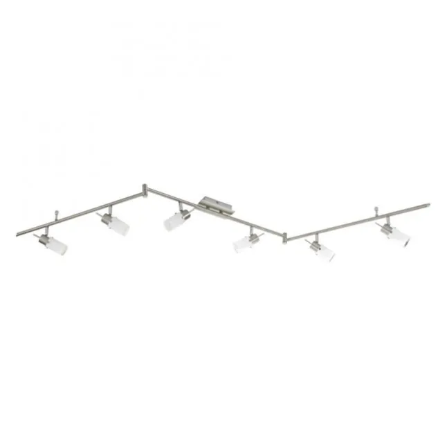 LED-Deckenleuchte, stahlfarben, 6-flammig, verstellbar, GU10
