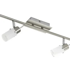 LED-Deckenleuchte, stahlfarben, 6-flammig, verstellbar, GU10