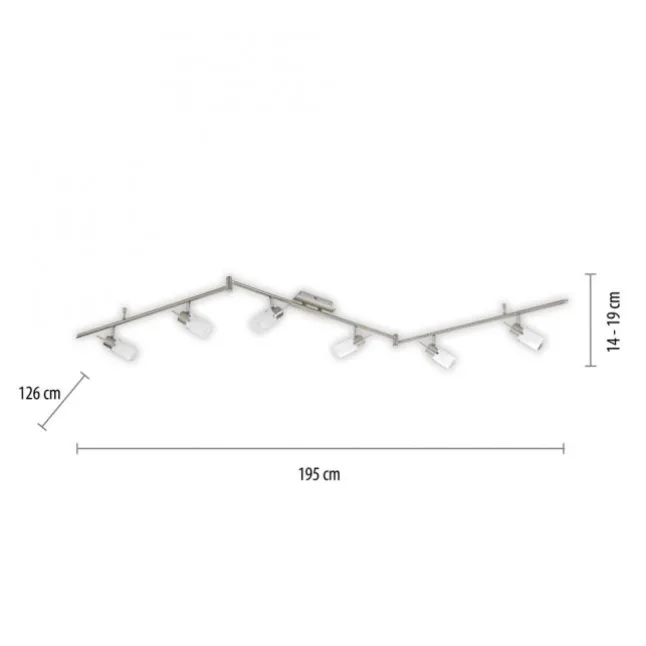 LED-Deckenleuchte, stahlfarben, 6-flammig, verstellbar, GU10