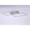 LED Deckenleuchte, stahlfarben, 2-flammig, dimmbar, geometrisches Design
