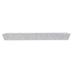 LED Deckenleuchte, stahlfarben, rechteckig, Sternenhimmel-Optik, dimmbar
