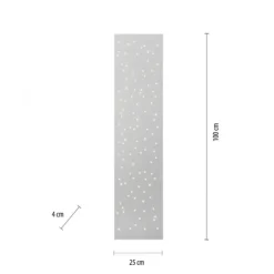 LED Deckenleuchte, stahlfarben, rechteckig, Sternenhimmel-Optik, dimmbar